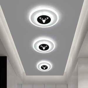 创意北欧led过道走廊灯 客厅家用筒灯三色变光石膏板天花吊顶孔灯