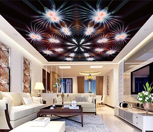 酒店ktv3d立体天花吊顶地毯墙纸背景墙装饰画天花透光膜软膜灯箱