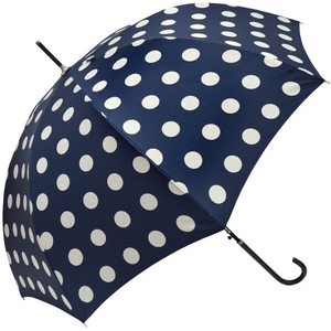 日本时尚晴雨伞 台湾进口布 女小清新蓝色波点半自动直长柄蘑菇伞