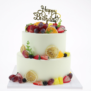 水果双层仿真蛋糕模型2020新款网红流行欧式创意假蛋糕橱窗摆设