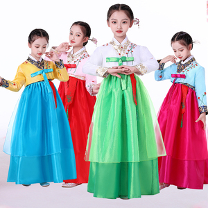 少数民族朝鲜服饰改良韩服儿童古装女童韩国传统大长今舞蹈演出服