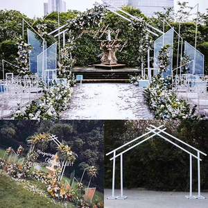 新款婚庆道具 几何拱门 铁艺五边形架子户外婚礼舞台背景装饰异形
