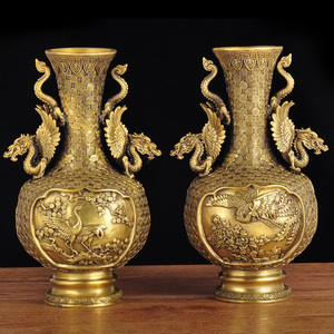 龙凤花瓶铜