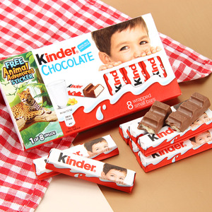 健达牛奶巧克力T8条装费列罗Kinder进口可可儿童零食休闲食品小吃