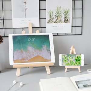 ins木质手机支架创意桌面摆件迷你画架追剧神器iPad三角支撑架子