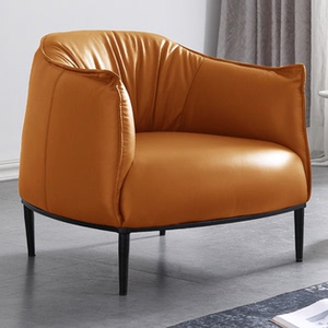北欧单人仿皮沙发椅子沙发懒人蜗牛椅真皮艺术简约休闲酒店办公椅