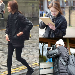 棒球羽绒服女中长款明星同款