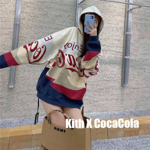 kith卫衣联名可口可乐连帽帽衫圆领宽松纯棉cocacola印花外套