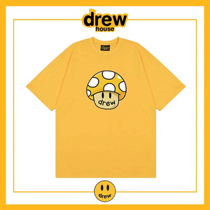 drew house趣味蘑菇笑脸潮牌美式高街宽松情侣夏季纯棉短袖t恤男