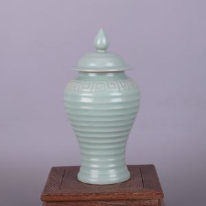宋汝窑天青绿釉将军罐仿古瓷器古玩小摆件古董老物件旧货民间收藏