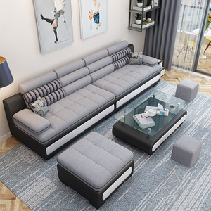 现代简约三人位布艺沙发北欧小户型客厅可拆洗科技布沙发组合套装