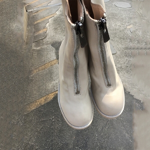 guidi短靴女2021高跟真皮靴子英伦风内增高新款女鞋粗跟马丁靴