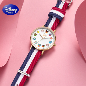 迪士尼儿童手表女孩指针式防水可爱小学生米奇联名手表女卡通幼儿