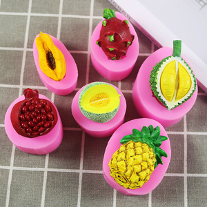 DIY水果系列捏捏木瓜哈密瓜石榴火龙果菠萝榴莲硅胶模具巧克力