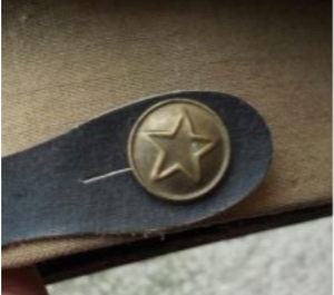 高品质道具复制纯铜镀金50式55式志愿军大檐帽风带扣15mm帽扣帽钉