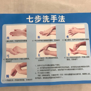 七步洗手法步骤图医院诊所学校幼儿园装用提示海报