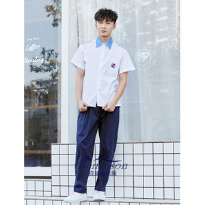 湛江二中男夏校服初中高中中学生校服套装短袖夏天服装厂家直销