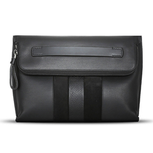 bally/巴利新款 男士炭灰色小牛皮荔纹中号手拿包 6199467