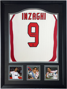因扎吉 亲笔签名 ac米兰球衣足球服裱框 2006/07欧冠 含sa证书