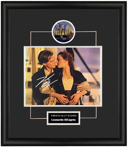 莱昂纳多迪卡普里奥 小李子 亲笔签名照片裱框 sa证书 泰坦尼克号