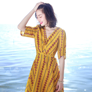 夏季普吉岛沙滩裙泰国海边度假修身显瘦超仙雪纺小个子连衣裙长裙