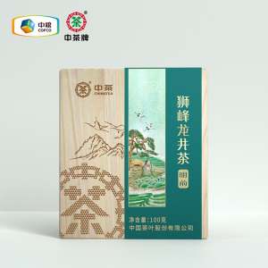 中茶茶叶2021新茶春茶明前西湖狮峰龙井茶100g中粮官方绿茶木盒装