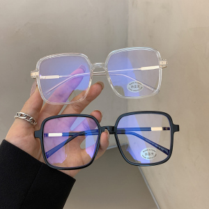 复古方形透明粗框眼镜女ins大脸显瘦素颜神器网红韩版近视眼镜框