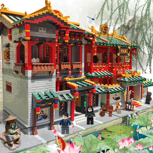 乐高积木中国风古代建筑房子别墅中华街景城市成年高难度大型拼装