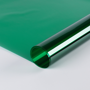 宝石绿色玻璃幕墙改色装饰贴膜婚庆窗户贴纸彩色玻璃纸透明透光纸