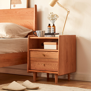 匣居/维密床头柜樱桃木北欧家具日式床边柜35/45小尺寸多功能柜子