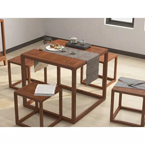 居家茶空间设计阳台空间汉唐小雅方桌茶空间家具汉唐小雅原木茶桌