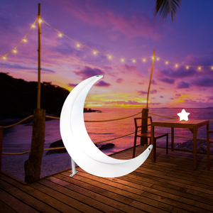 户外发光月亮灯现代简约婚庆摆件太阳能庭院装饰广场景观大型月牙