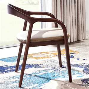 设计师椅子北欧创意实木椅新中式圈椅真皮餐椅茶几椅洽谈椅书桌椅