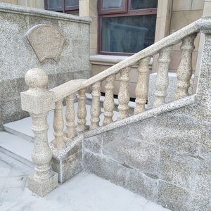 石雕阳台柱别墅黄金麻护栏大理石栏杆家用楼梯扶手花瓶柱防护栏