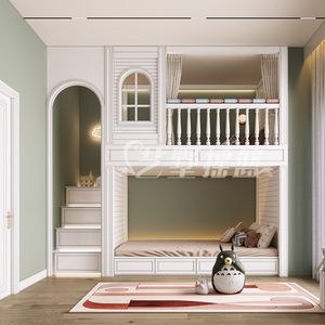 0015人付款淘宝全实木子母床带夜灯双层床高低公主床多功能床上下铺