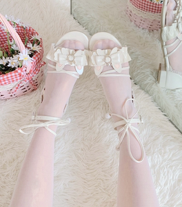 月满大人凉兔【清仓不退】低跟lolita凉鞋女甜系洛丽塔毛球lo鞋