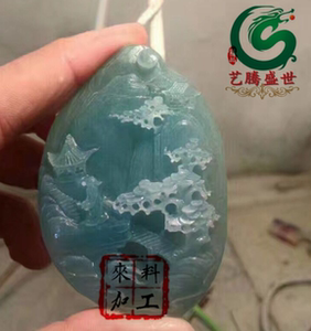 翡翠玉石雕刻加工 玛瑙加工 琥珀加工 南红加工 山水吊坠加工雕刻