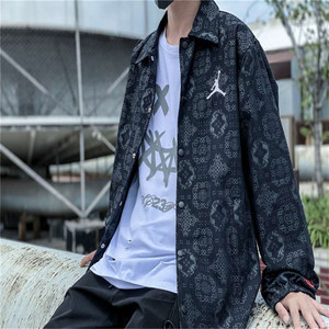 clot jacket丝绸联名夹克中国风冠希edc满印银线图腾男女秋冬外套