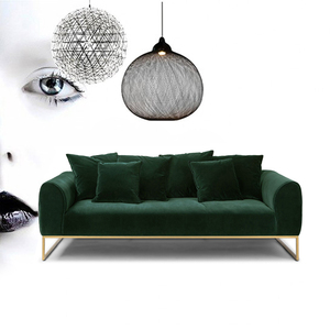 北欧轻奢布艺沙发墨绿色科技布小户型现代简约三人位简易丝绒沙发