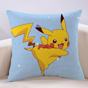 可爱卡通皮卡丘抱枕靠垫双面定制床上午睡枕公仔玩偶生日礼物靠背
