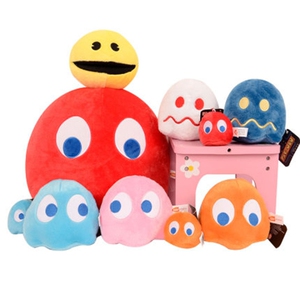 正版授权吃豆人毛绒公仔玩偶小幽灵挂件摆件布娃娃抱枕靠垫玩具