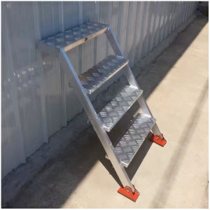 大连华峰定制铝合金室外楼梯工业安全爬梯登高梯踏步梯台阶踏板梯