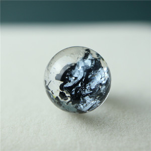 天然黑银云母 黑云母水晶稀有矿石 蓝铁矿石通透星光闪片圆珠手链