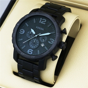 代购fossil化石商务时尚暗夜炫酷大表盘运动石英防水男表jr1401
