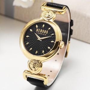 正品代购versus范瑟丝手表女休闲时尚气质牛皮手链金色狮子小表盘