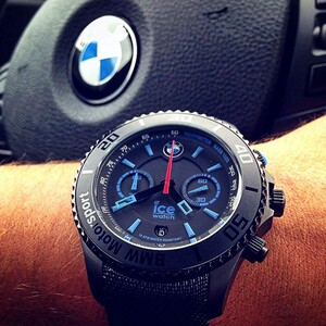 小刚学长ice watch联名手表宝马bmw赛车大表盘帆布石英男表现货