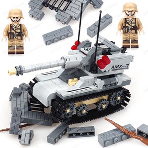 乐高二战积木amx13型侦探坦克战场突击组装模型通用军事玩具