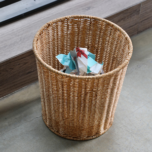 Kens北欧客厅家用垃圾桶仿藤编织分类垃圾篓厕所卫生间无盖垃圾筒