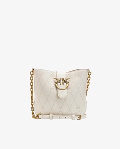 港现pinko品高love wave女士牛皮单肩斜挎包休闲水桶包1p22l3