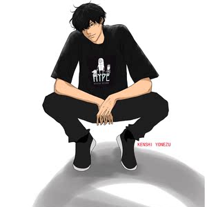 kenshi yonezu 米津玄师印花t恤 loser歌手八爷联名宽松纯棉短袖
